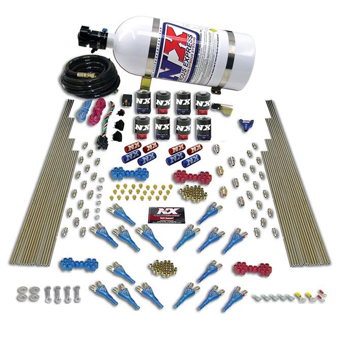 Nitrous Express Shark Dual Stg/Alc 16 Nzls (200-1200Hp) 8 Solenoids With 15Lb Bottle - 90085-15