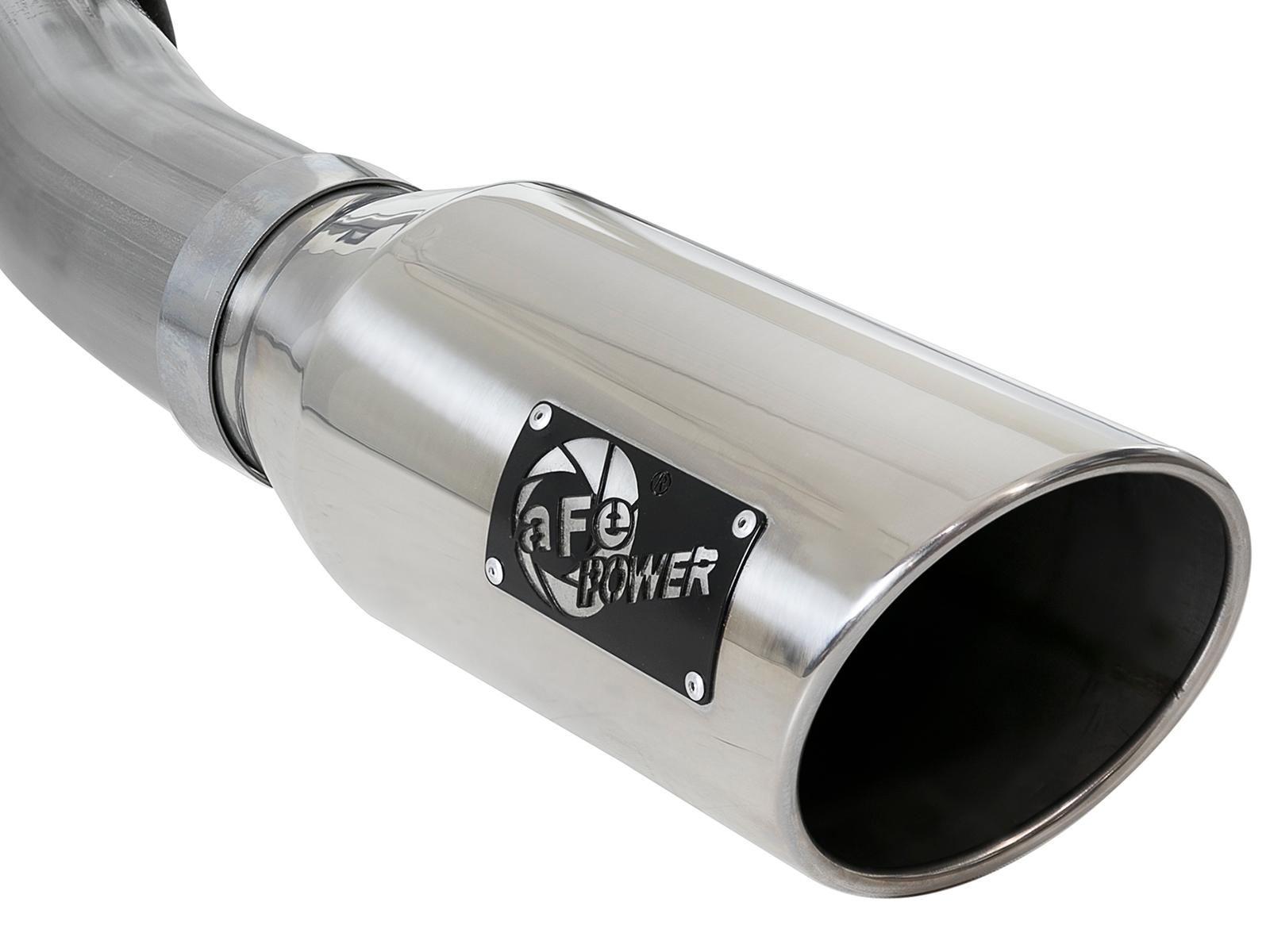 AFE Large Bore-HD 4 IN 409 Stainless Steel Turbo-Back Exhaust System w/ Polished Tip (Ford Excursion 00-03 V8-7.3L (td)) - 49-43008-P