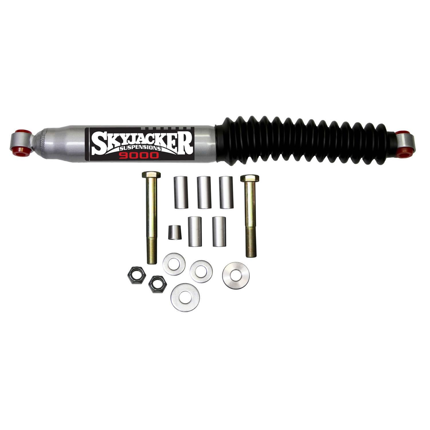 Skyjacker Steering Stabilizer HD OEM Replacement Kit For Use w/Drop Pitman Arm Silver w/Black Boot - 9017