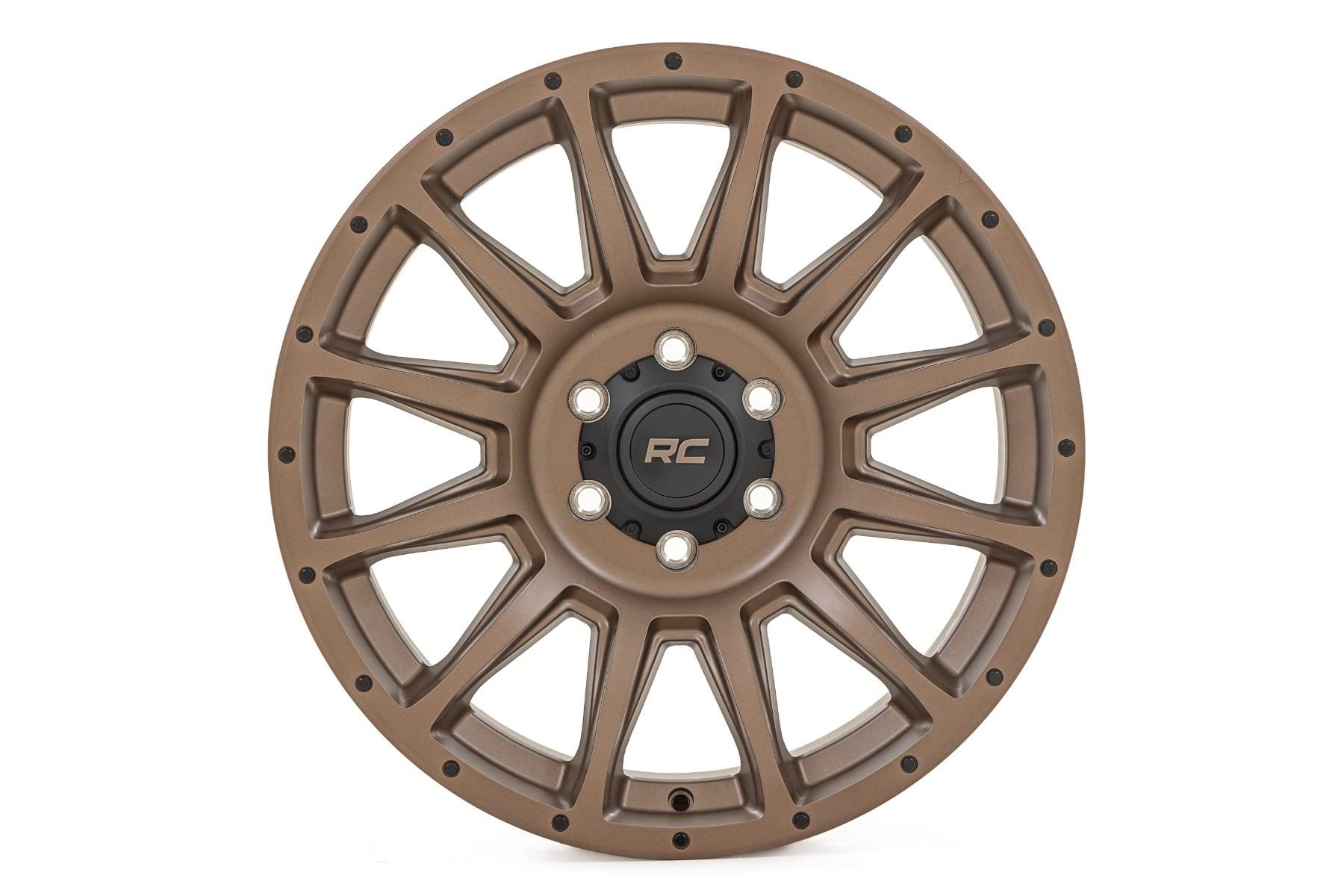 Rough Country 90 Series Wheel One-Piece Bronze 18x9 6x5.5 0mm (1960-1998 Land Cruiser, C10 Pickup, K10 Pickup, Blazer, K20 Pickup, K15/K1500 Pickup, K25/K2500 Pickup, K15/K1500 Suburban, Jimmy, Wagoneer, Cherokee, J20, J10, K15 Suburban, Scout II, K10, K5