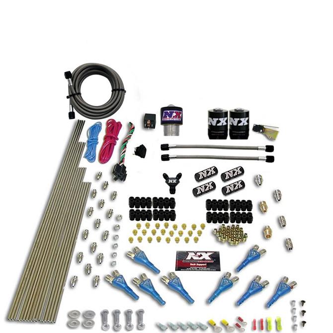 Nitrous Express Pro-Shk/Gas (200,300,400,500,600Hp) 2 Fuel, 1 Supershark Solenoid Less Bottle - 90206-00