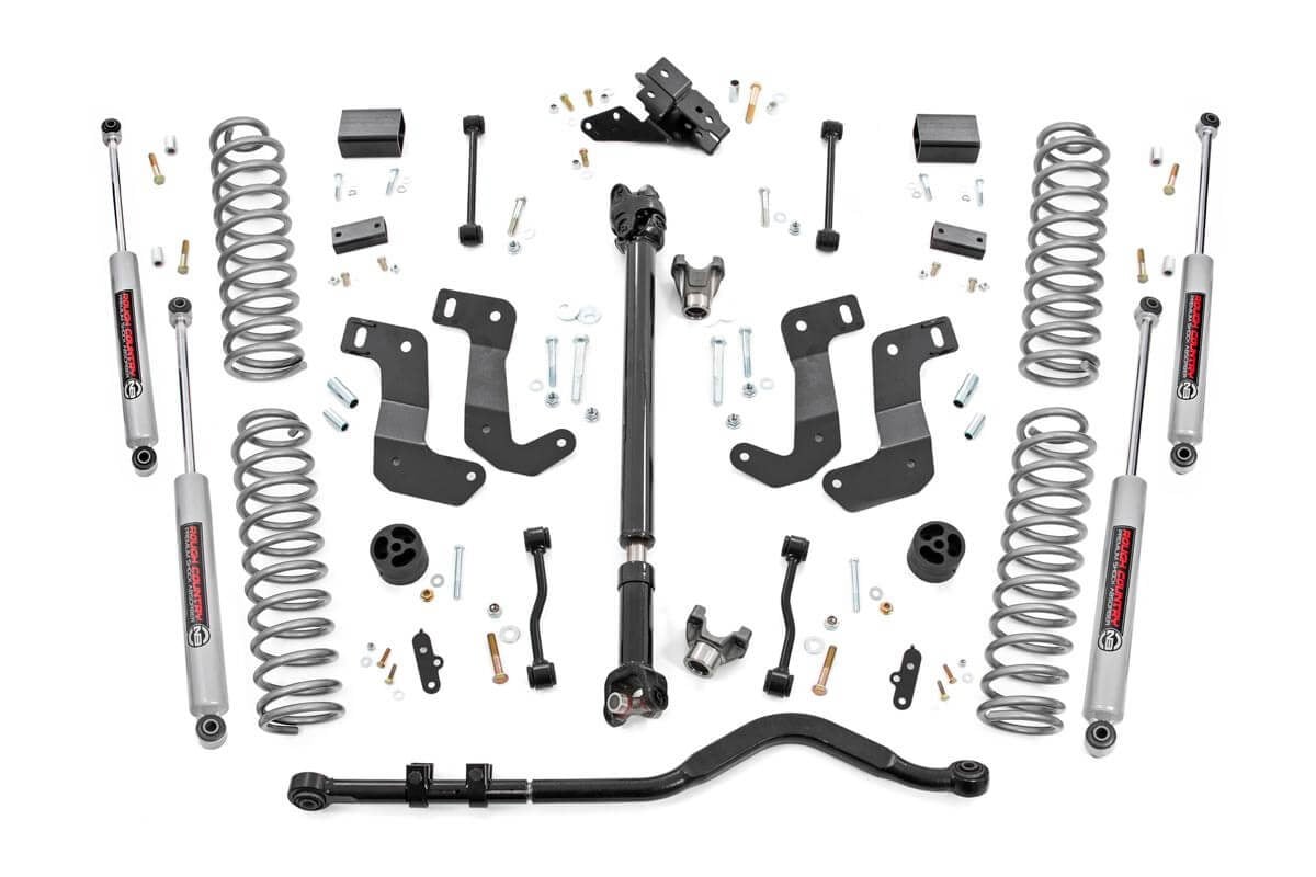 Rough Country 3.5in Jeep Susp Lft Kt, Stg 2 Coils&Cntrl Arm Drp (18-20 Wrnglr JL Rubicon-2Dr) (2018-2020 Wrangler) - 90530