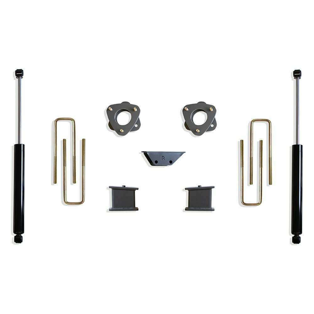 MaxTrac 2.5" Spcrs, 4" Blk/U-Bolts, Carr. Bear., (2) Maxtrac Shocks - 905340