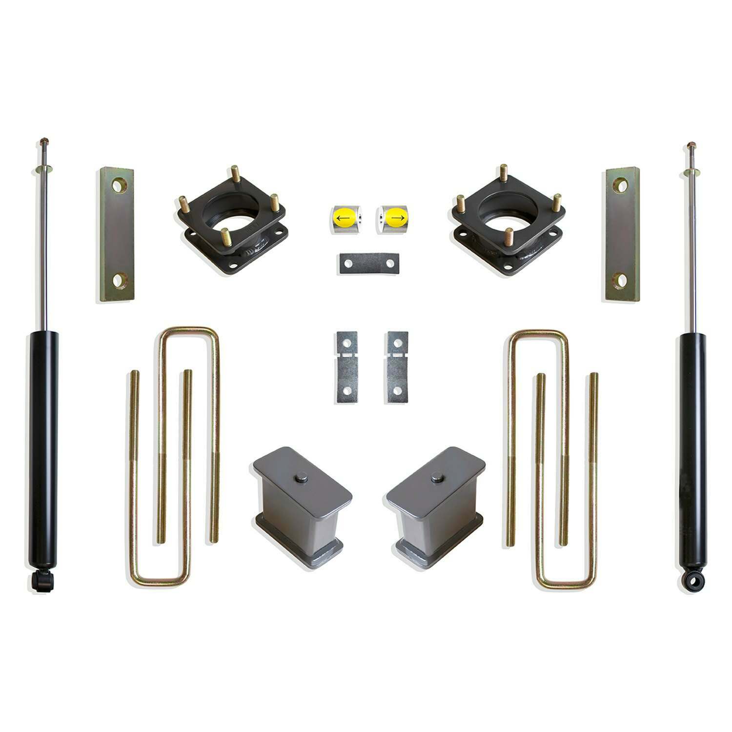 MaxTrac 2.5" Spcrs, 4" Blks/Ubolts, Carr. Bear., (2) Maxtrac Shocks - 906740