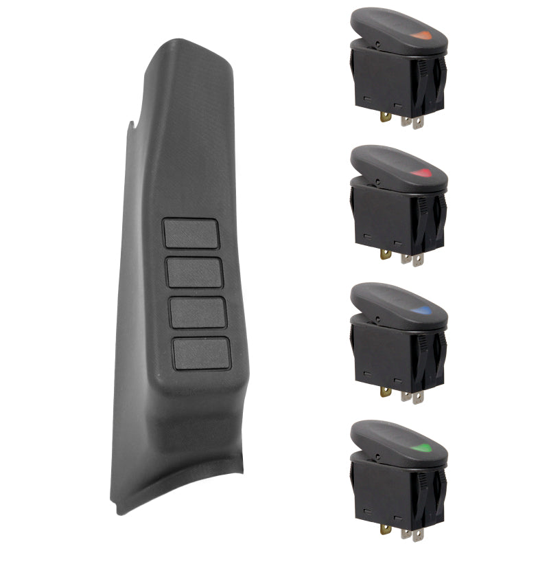 Rugged Ridge Switch Pod Kit A-Pillar 4 Switches Black Rhd; 11-18 Wrangler Jk - 17235.97