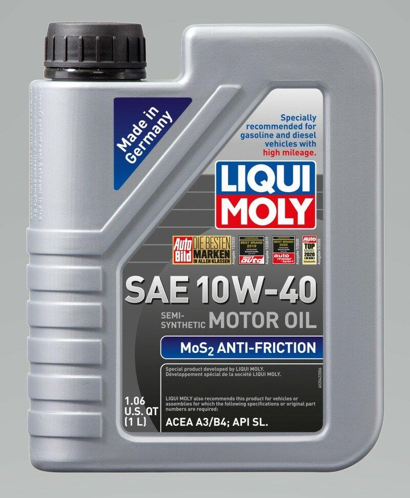 LIQUI MOLY MoS2 Antifriction Motoroil 10W-40 - 1 Liter (Case of 12) - 2042