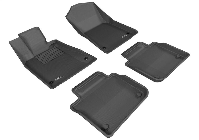 3D MAXpider 2013-2020 Lexus GS/GS Hybrid Kagu 1st & 2nd Row Floormats - Black
