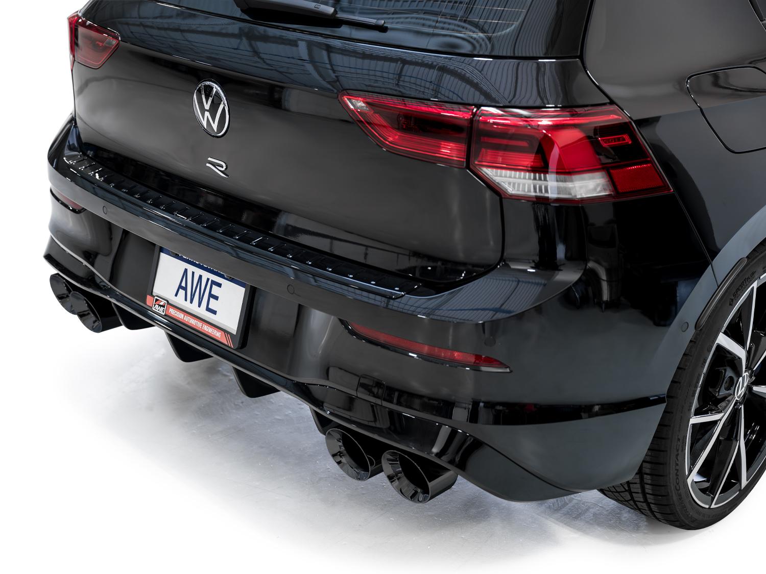 AWE Track Edition Exhaust for Volkswagen MK8 Golf R - Diamond Black Tips - 3020-43658