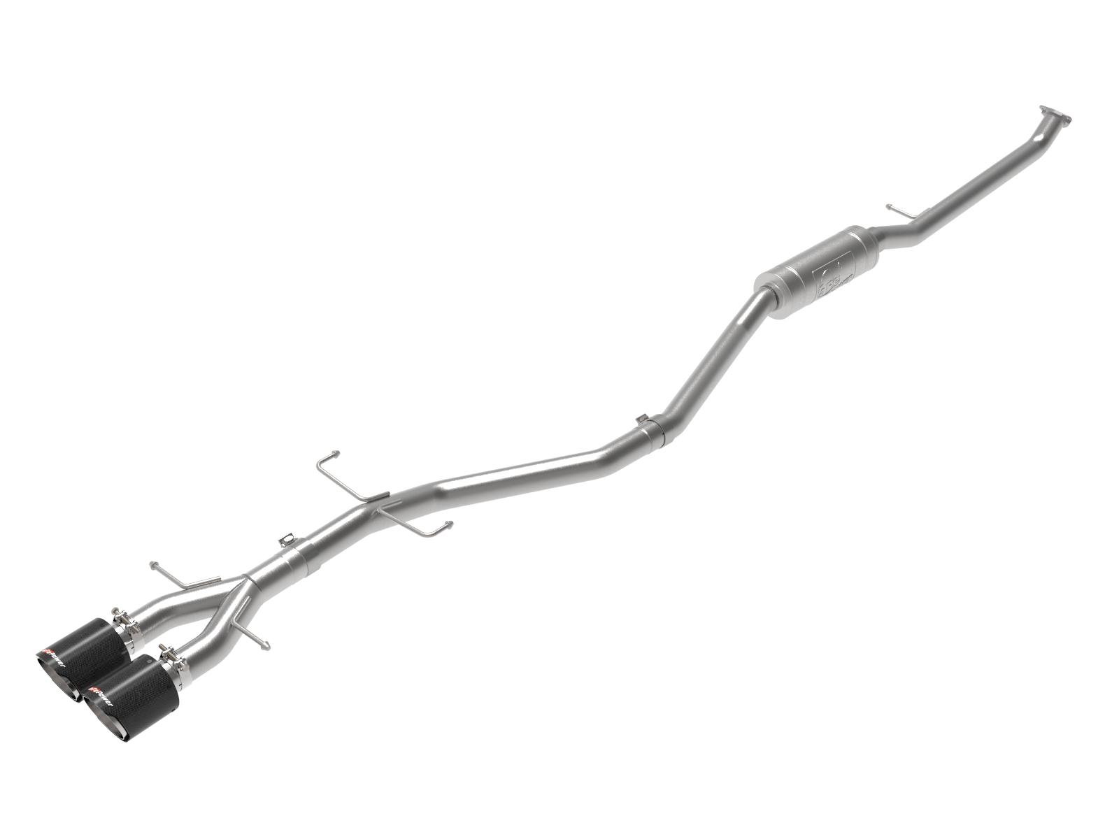 AFE Takeda 2-1/2 IN 304 Stainless Steel Cat-Back Exhaust System w/ Carbon Fiber Tips (Honda Civic Si Sedan 17-20 L4-1.5L (t)) - 49-36620-C