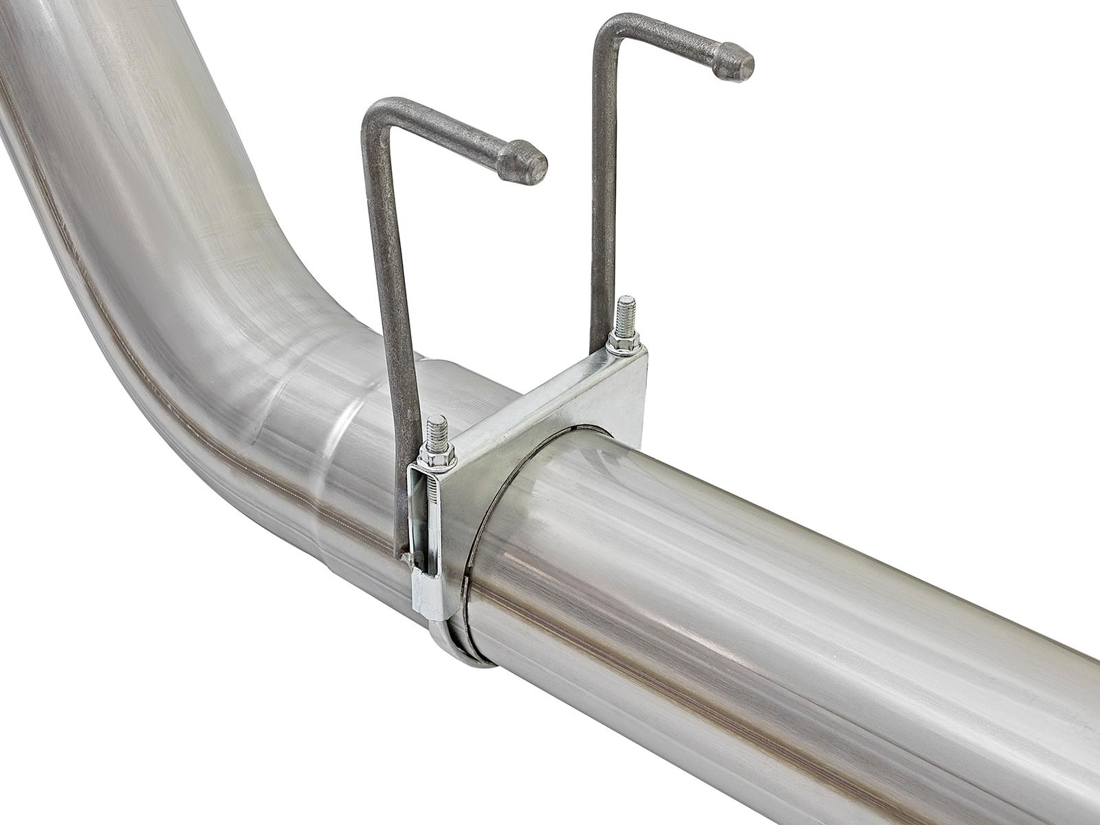 AFE ATLAS 5 IN Aluminized Steel DPF-Back Exhaust System w/Black Tip (2017-2021 F-250 Super Duty, F-350 Super Duty) - 49-03090-B