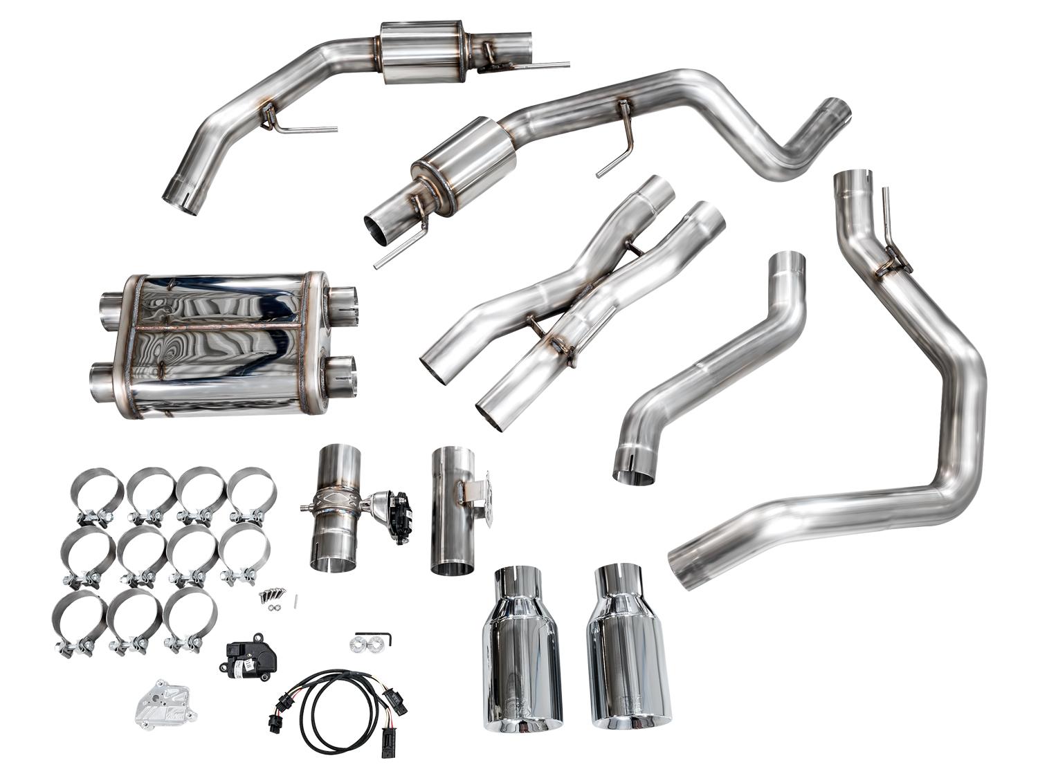 AWE SwitchPath Exhaust - Chrome Silver Tips (2023-2025 F-150 Raptor R 5.2L) - 3025-32852