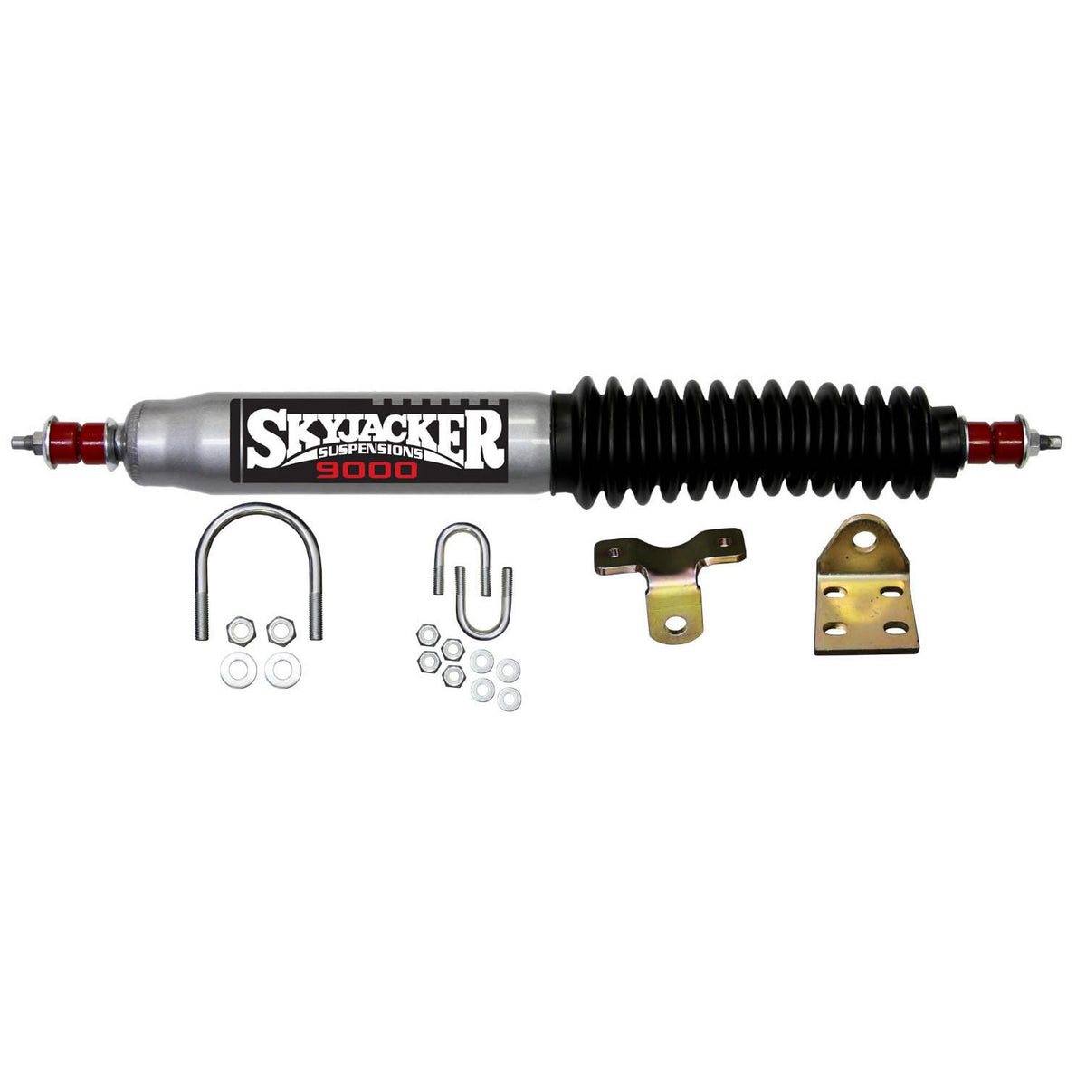 Skyjacker Steering Stabilizer Single Kit 52-68 Truck/SUV Silver w/Black Boot - 9100