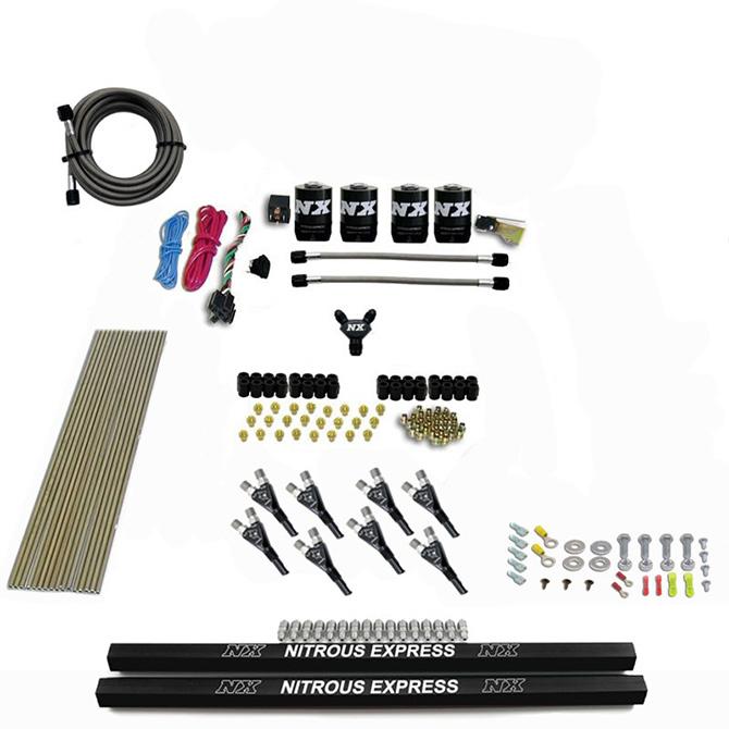 Nitrous Express Pro-Shk/Gas (200,300,400,500,600Hp) 4 Solenoids With Rails Less Bottle - 91006-00