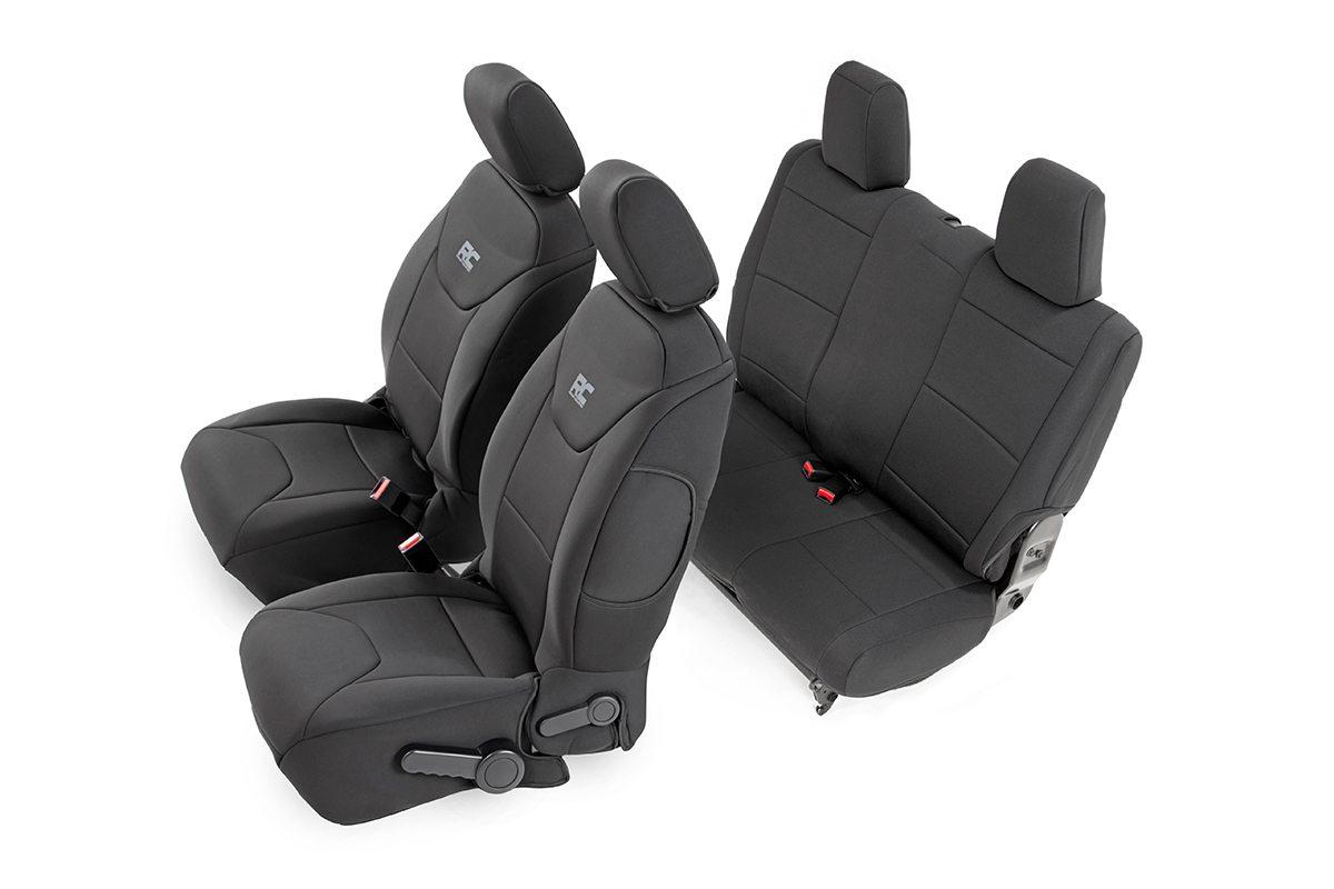 Rough Country Jeep Neoprene Seat Cover Set / Black (13-17 Wrangler JK / 2 Door) (2013-2018 Wrangler, Wrangler JK) - 91007