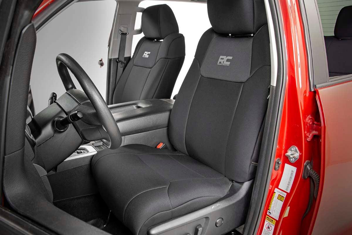 Rough Country Toyota Neoprene Front &amp; Rear Seat Covers (14-20 Tundra, Crew Cab) (2014-2018 Tundra) - 91027A