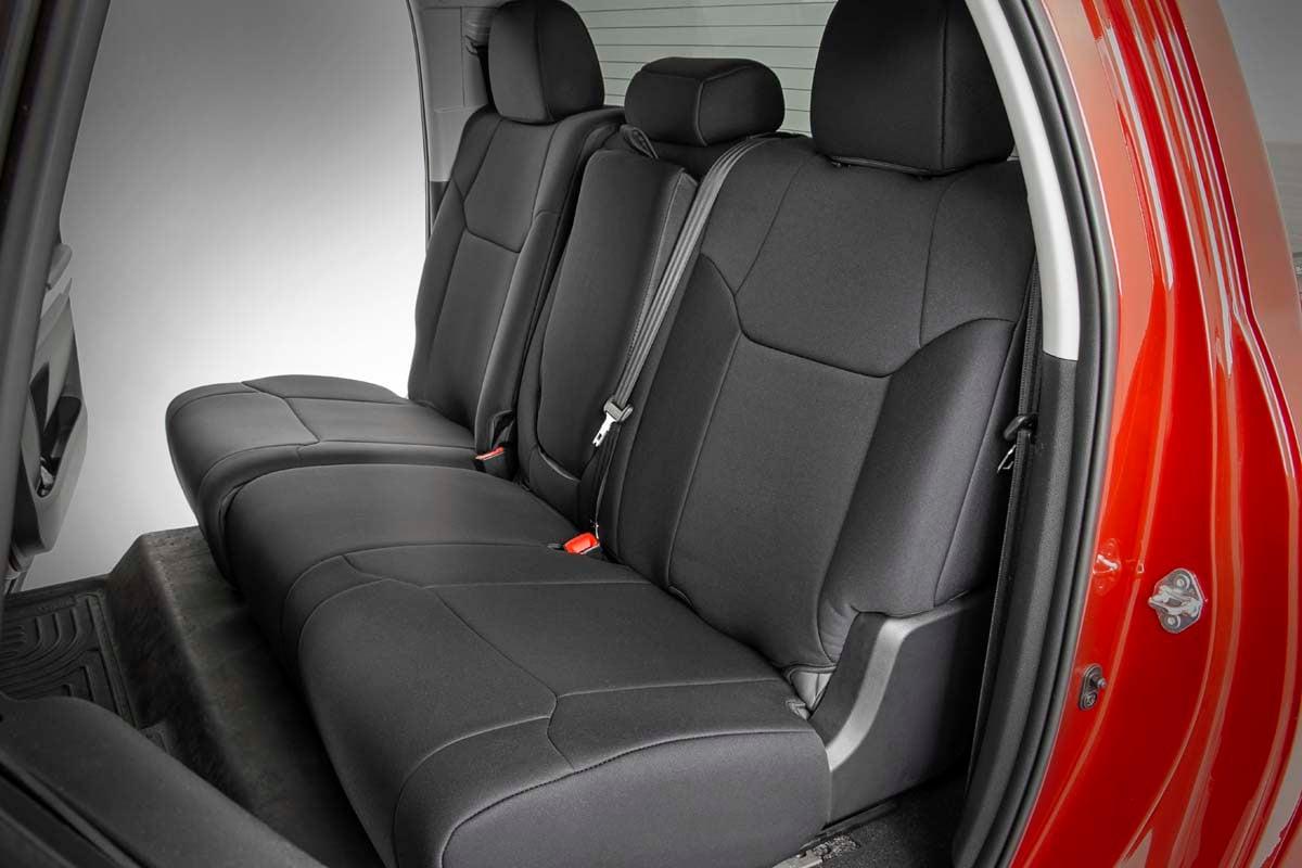 Rough Country Toyota Neoprene Front &amp; Rear Seat Covers (14-20 Tundra, Crew Cab) (2014-2018 Tundra) - 91027A