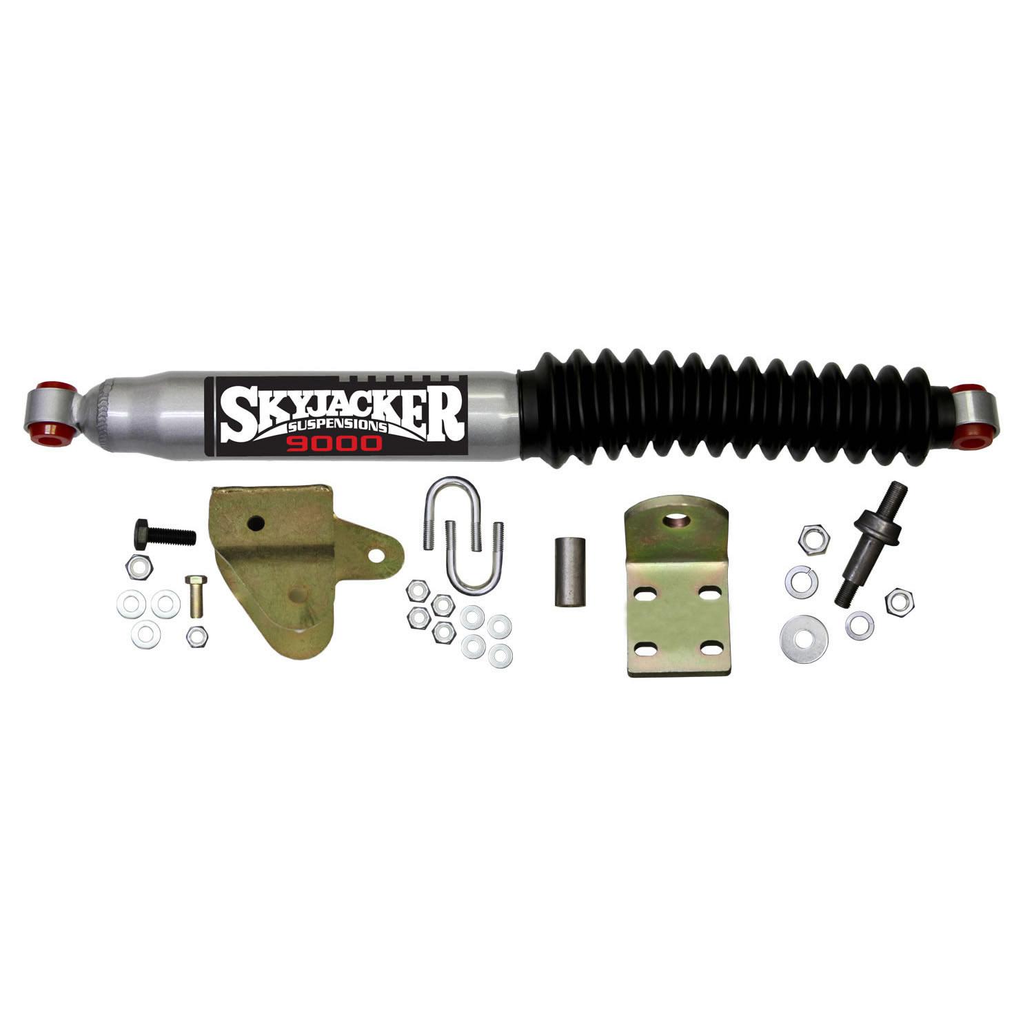 Skyjacker Steering Stabilizer Single Kit For Use w/Adjustable Track Bar And Stabilizer Assembly Silver w/Black Boot - 9112
