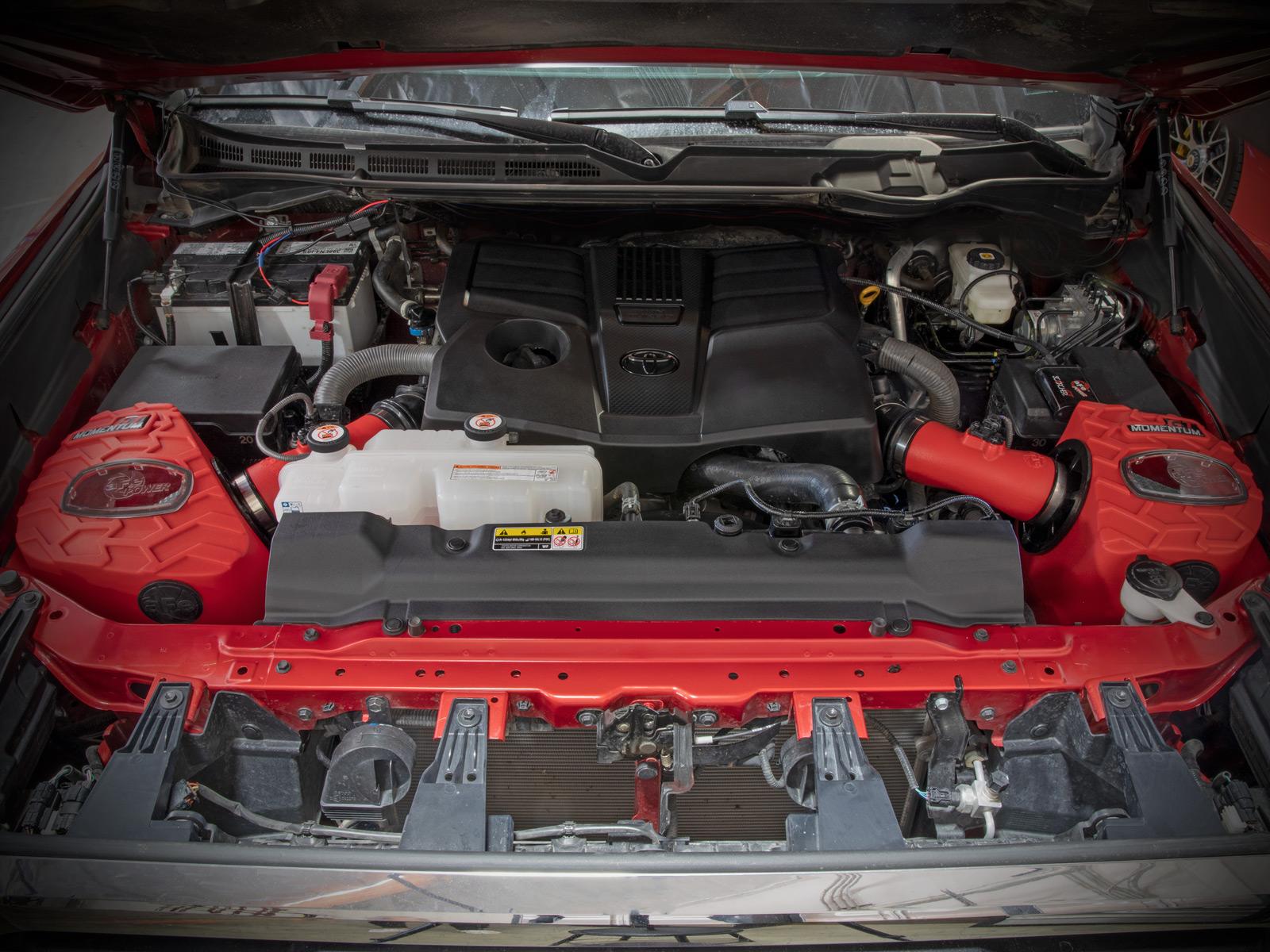 AFE Momentum GT Cold Air Intake System Red w/ Pro DRY S Filter Toyota Tundra 22-23 V6-3.4L (tt) - 50-70100DR