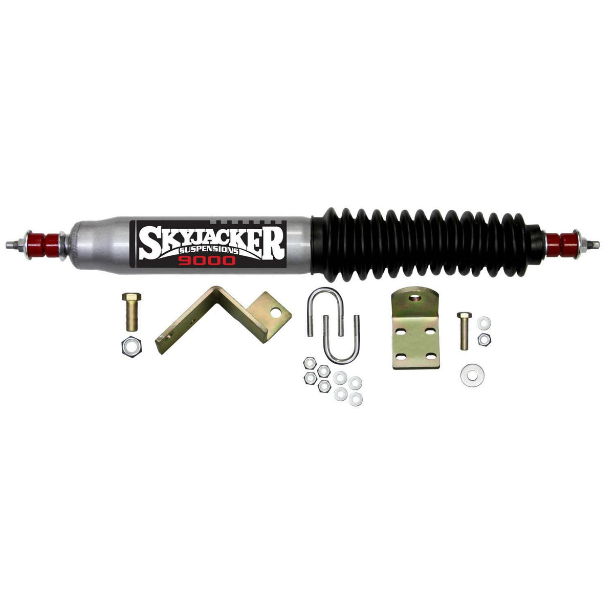 Skyjacker Steering Stabilizer Single Kit 74-20 GMC/Chevy Truck/SUV Silver w/Black Boot - 9122