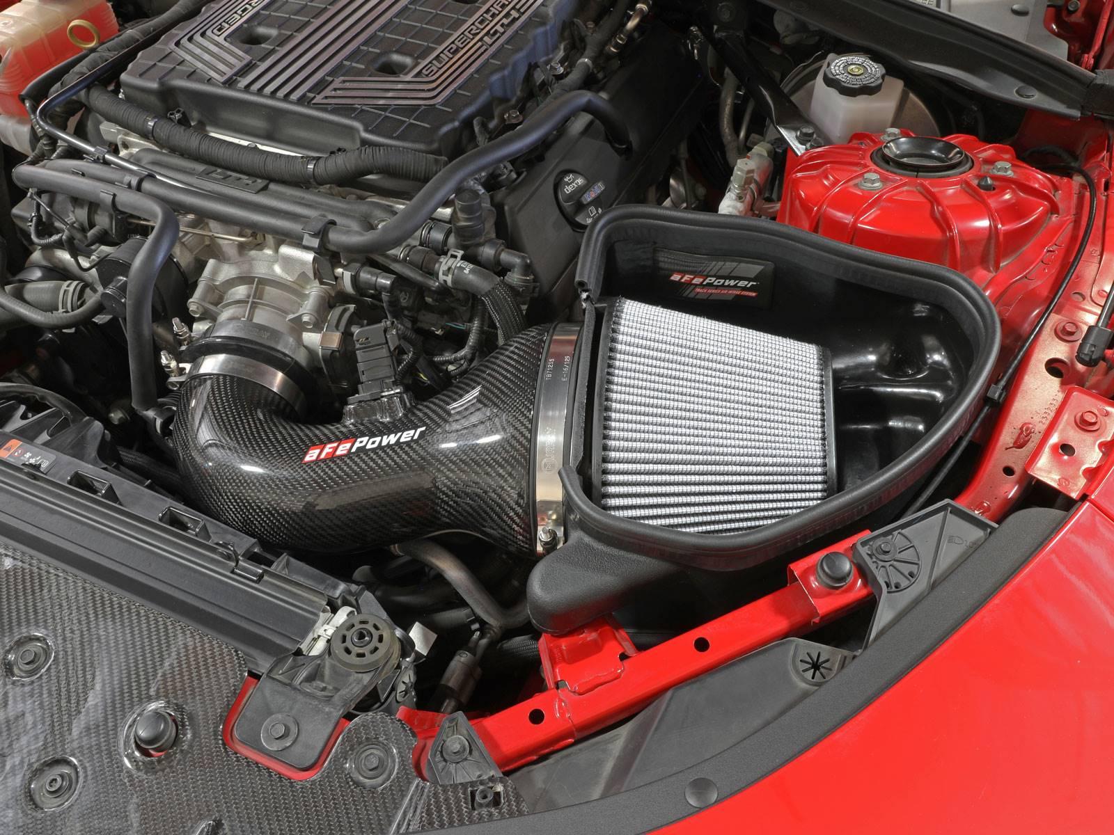 AFE 57-10018D Track Series Carbon Fiber Intake System w/ Pro DRY S Media (2017-2021 Chevrolet Camaro ZL1 V8-6.2L SC)