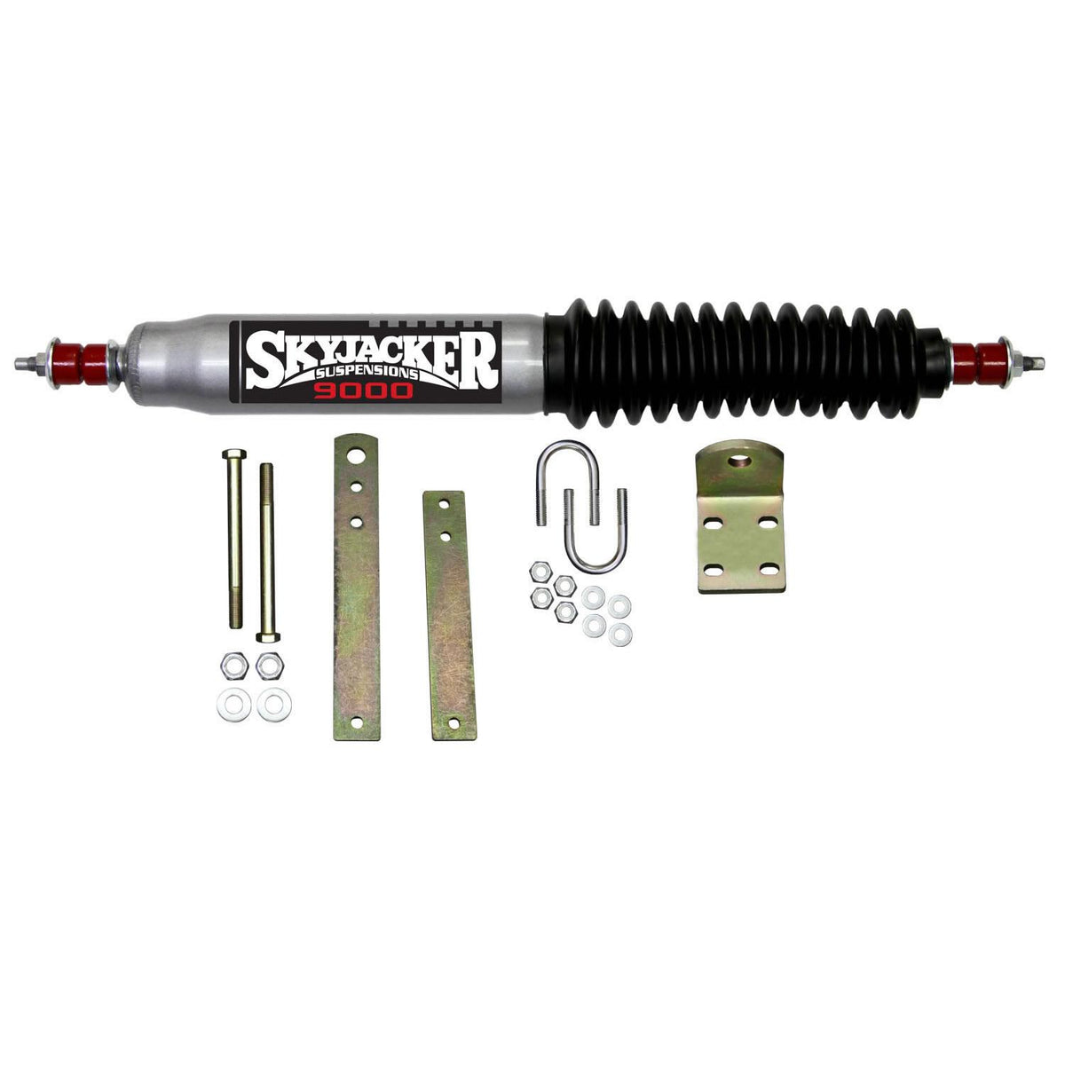 Skyjacker Steering Stabilizer Single Kit Silver w/Black Boot 80-96 Ford Bronco 80-83 Ford F-100 80-96 Ford F-150 80-98 Ford F-250 80-97 Ford F-350 86-90 Ford Bronco II 91-94 Ford Explorer 97 Ford F-250 HD - 9140