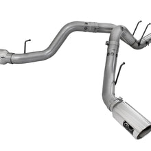 AFE Large Bore-HD 4 IN 409 Stainless Steel DPF-Back Exhaust System w/Polished Tip (Ford Diesel Trucks 15-16 V8-6.7L (td)) - 49-43122-P