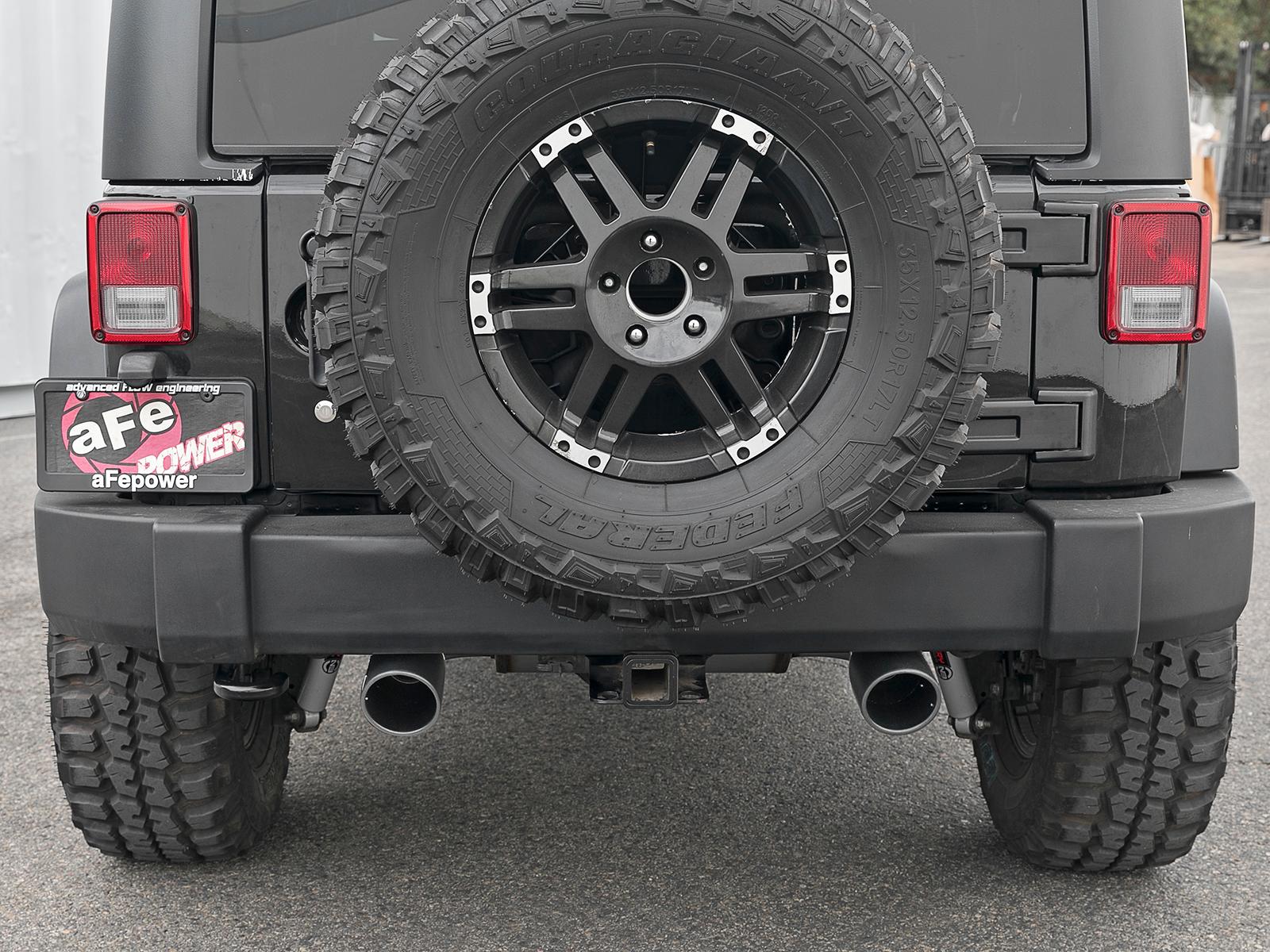 AFE Rebel Series 2-1/2 IN 409 Stainless Steel Cat-Back Exhaust System w/ Black Tips - 49-48062-B