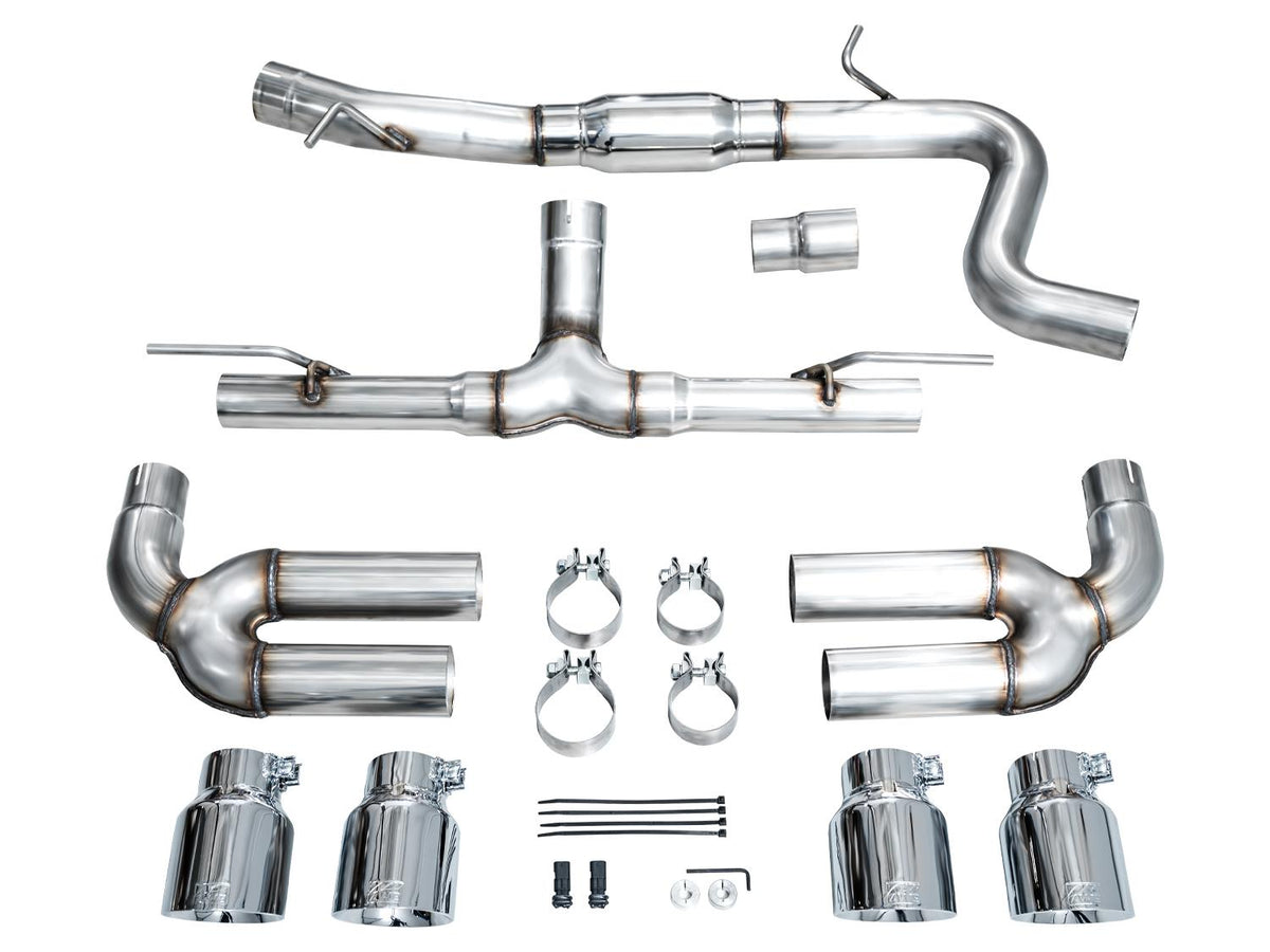 AWE Track Edition Exhaust for Audi 8Y S3 - Chrome Silver Tips - 3020-42897