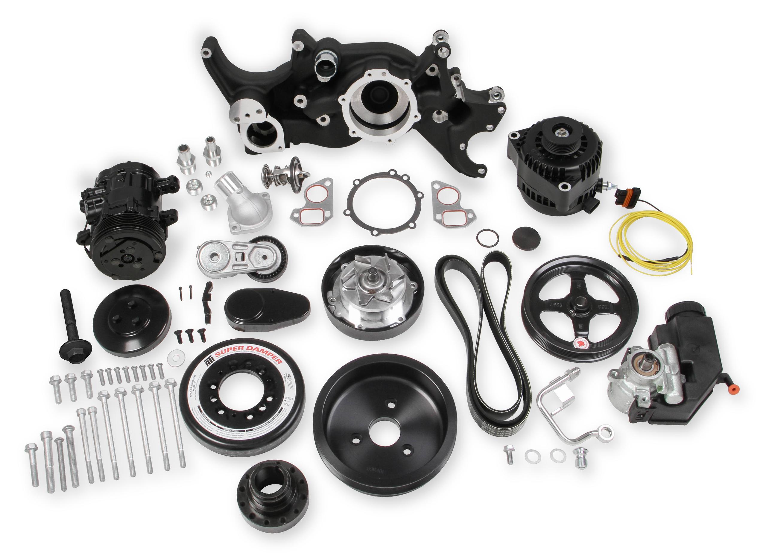 Holley Premium Black Mid-Mount LS7 Complete Accessory System.  - 20-190BK