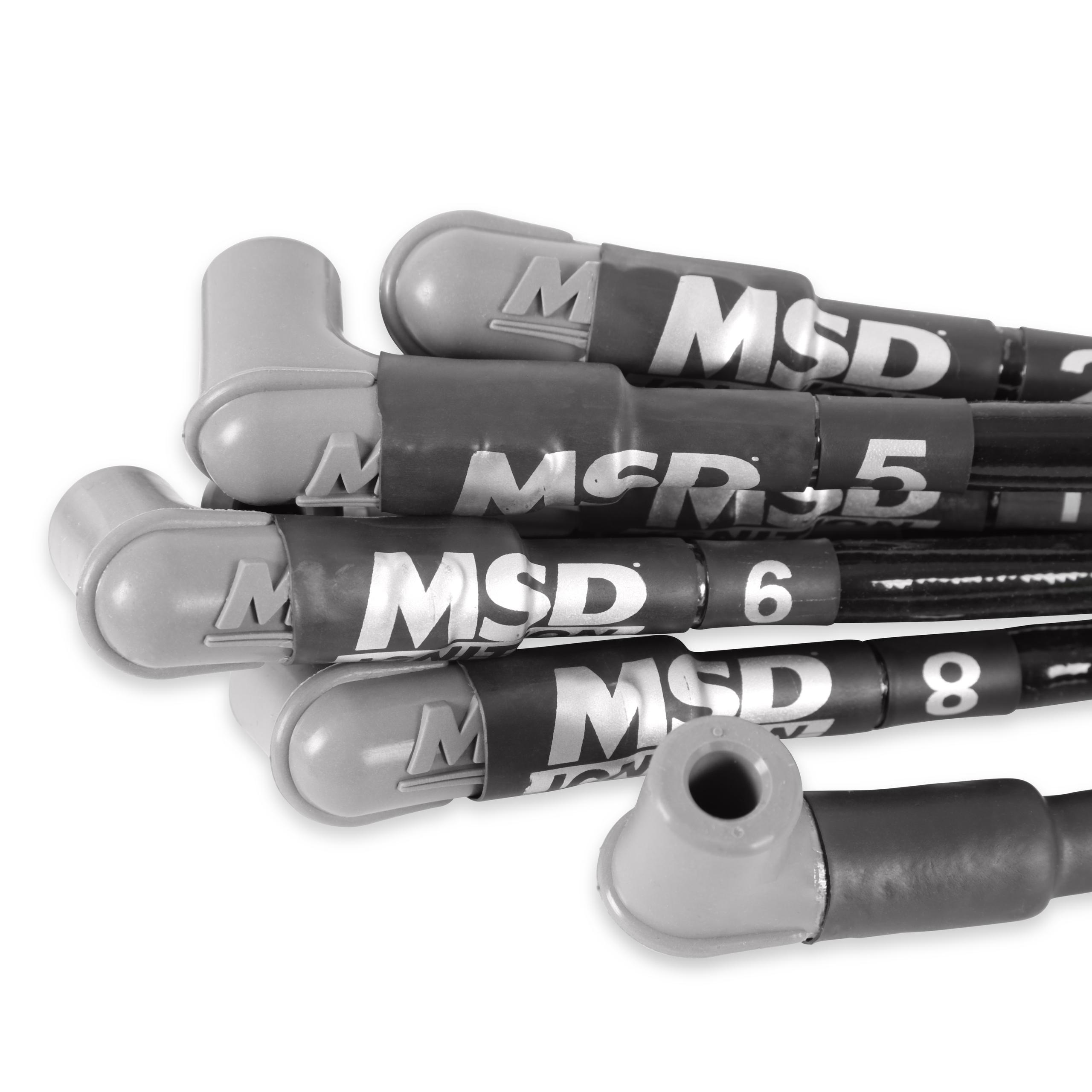 Sleeved Spark Plug Wires for SBC under exhaust, HEI.  - 35591