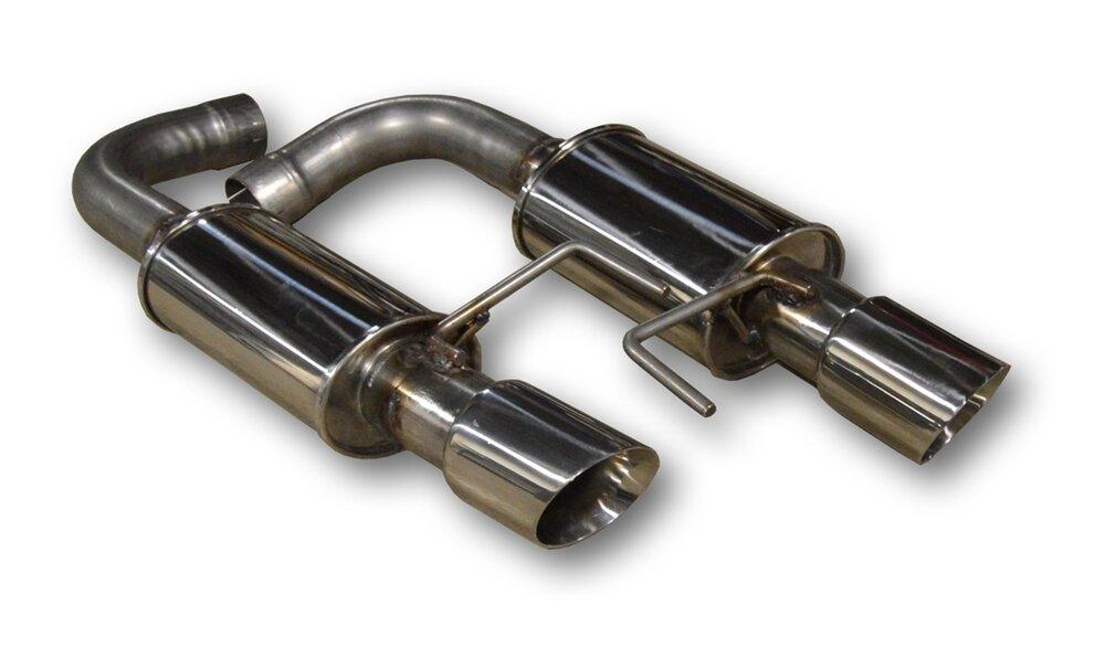 MRT 2.5" Sport Touring Axleback Exhaust System with 4" Polished Tips (2015-2017 Mustang GT / 2026 Mustang GT Non-Active) - 91U900P