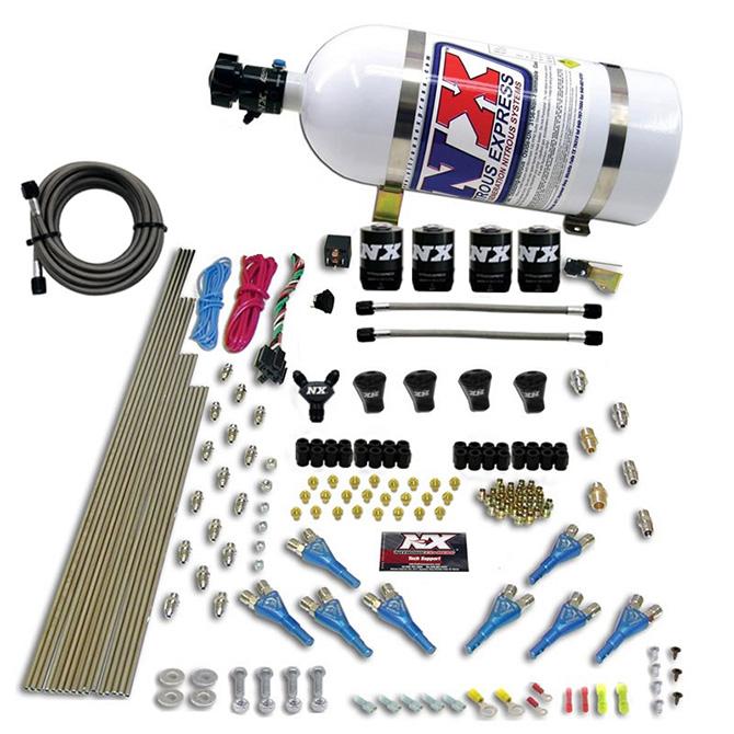 Nitrous Express Pro-Shk/Gas (200,300,400,500,600Hp) 4 Solenoids With 10Lb Bottle - 92006-10