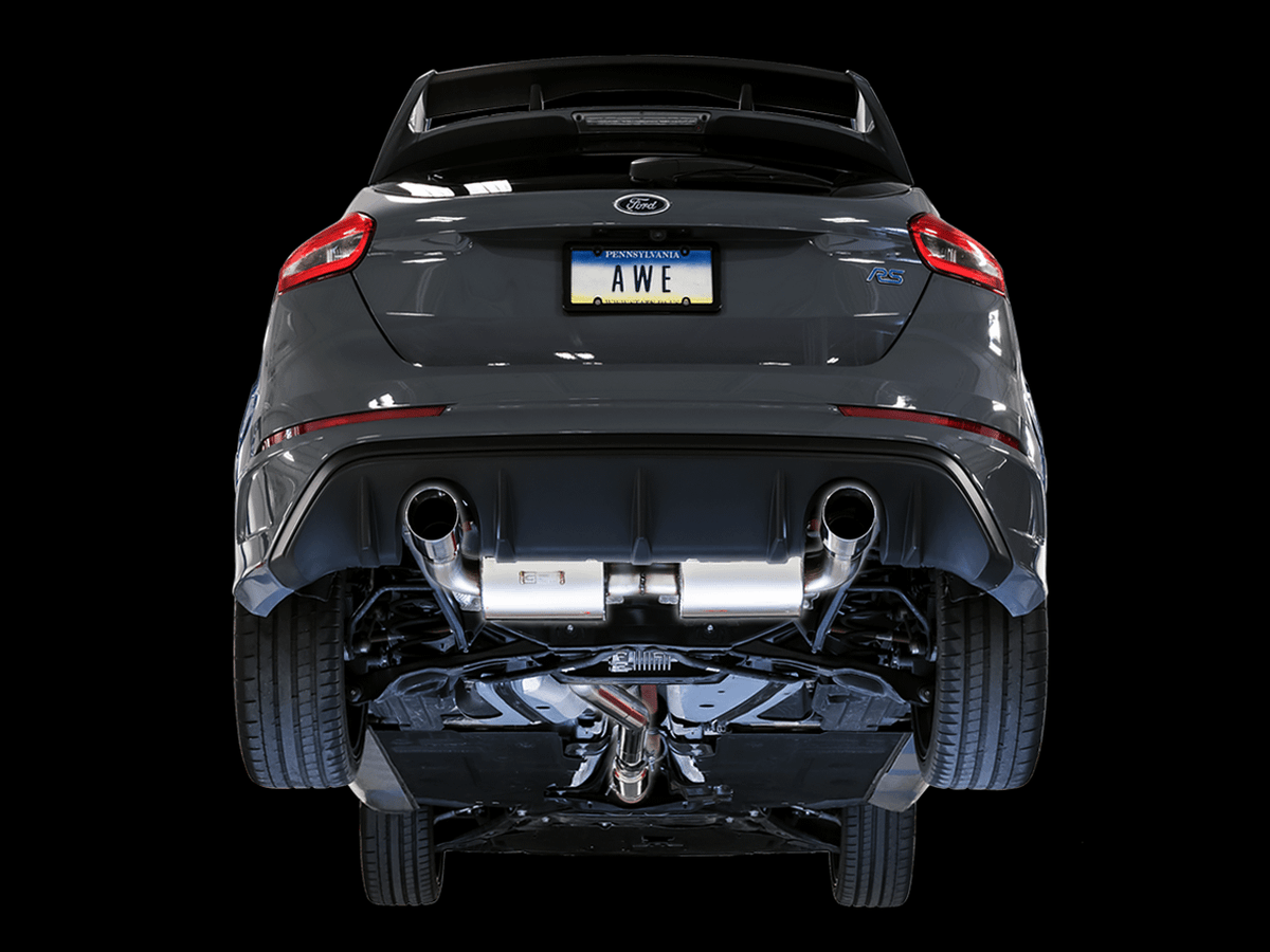 AWE 3015-33088 2016-2018 Focus RS Touring Edition Catback Exhaust with Diamond Black Tips (Non Resonated)