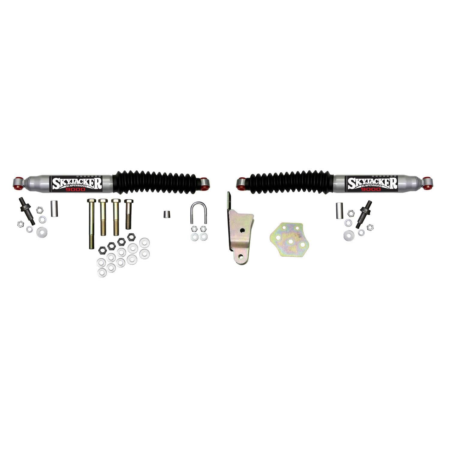 Skyjacker Steering Stabilizer Dual Kit Silver w/Black Boots 94-97 Dodge Ram 1500/2500/3500 - 9217