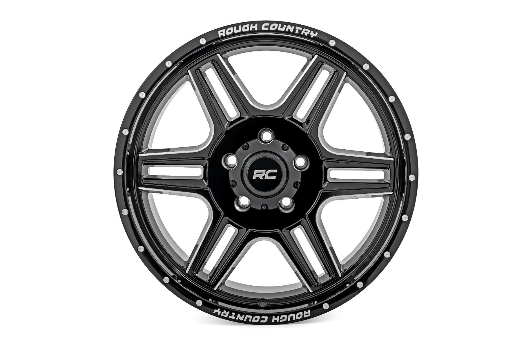 Rough Country 92 Series Wheel Machined One-Piece Gloss Black 18x9 6x135 +0mm (2003-2012 Expedition, F-150) - 92180017