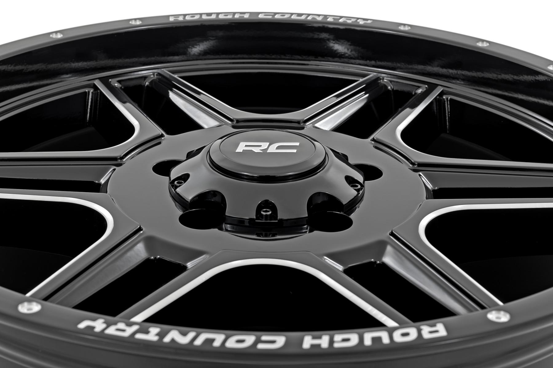 Rough Country 92 Series Wheel Machined One-Piece Gloss Black 18x9 6x135 +0mm (2003-2012 Expedition, F-150) - 92180017