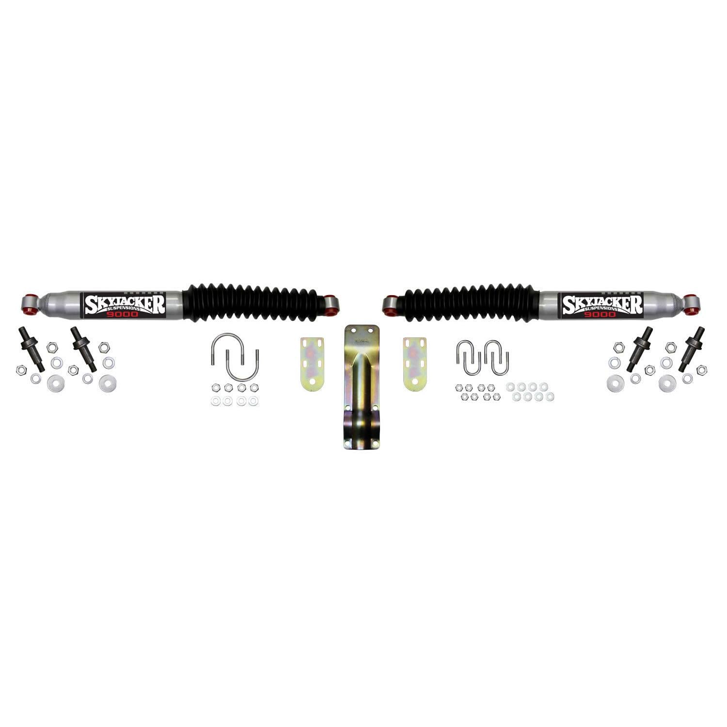 Skyjacker Steering Stabilizer Dual Kit 59-79 F-250/F-350 Silver w/Black Boots - 9220