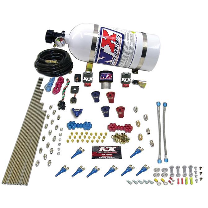 Nitrous Express Pro-Shk/Gas (200,300,400,500,600Hp) 2 Fuel, 1 Supershark Solenoid W/ 15Lb Bottle - 92206-15