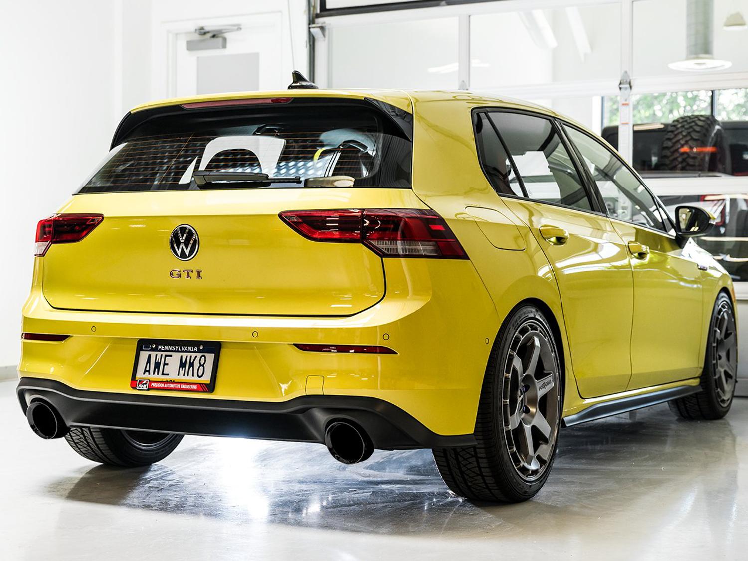 AWE Track Edition Catback Exhaust - Diamond Black Tips (2022-2023 Volkswagen MK8 GTI) - 3020-33658