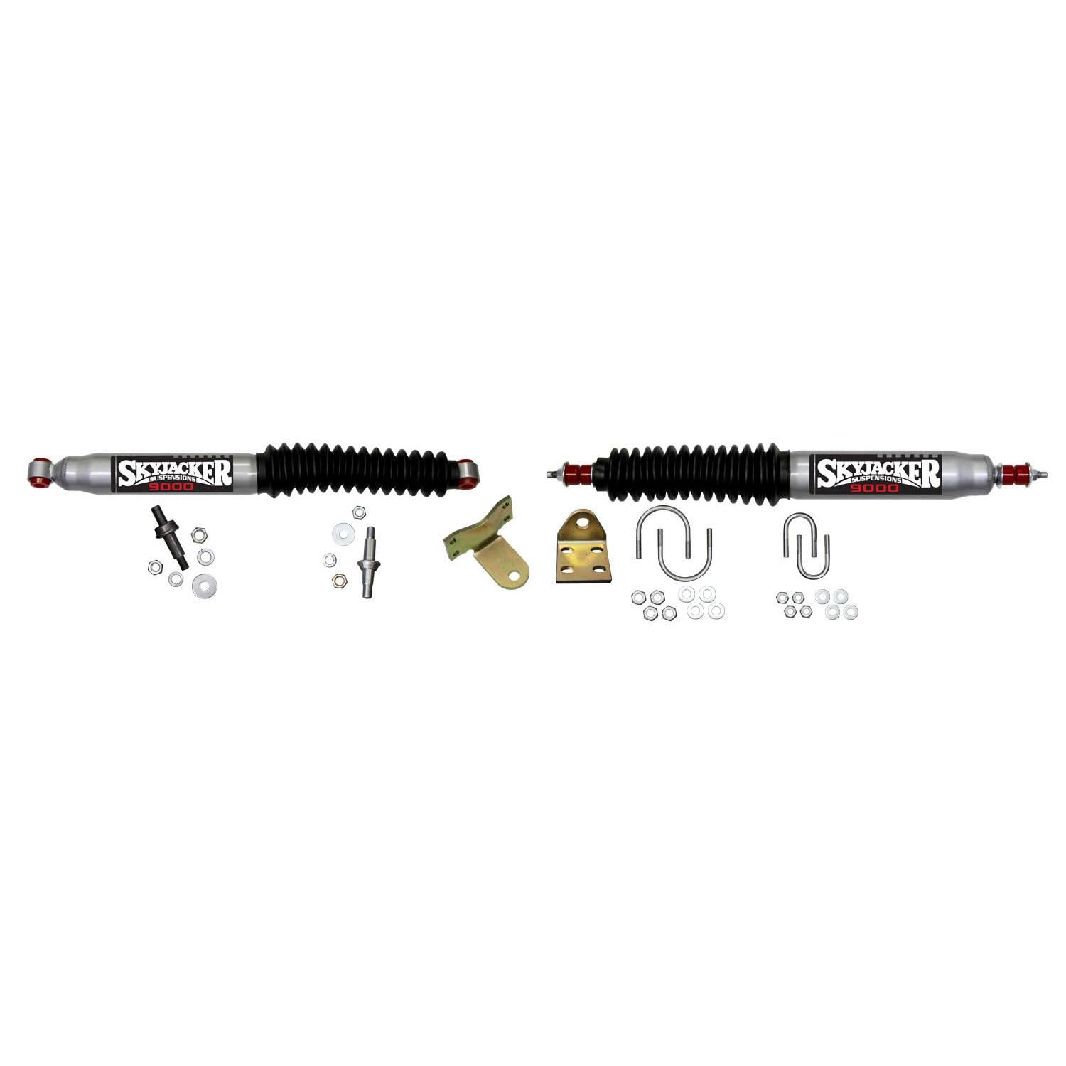 Skyjacker Steering Stabilizer Dual Kit Silver w/Black Boots 77-86 Chevrolet K30 77-78 GMC K35 79-86 GMC K3500 87 Chevrolet V30 87 GMC V3500 - 9255