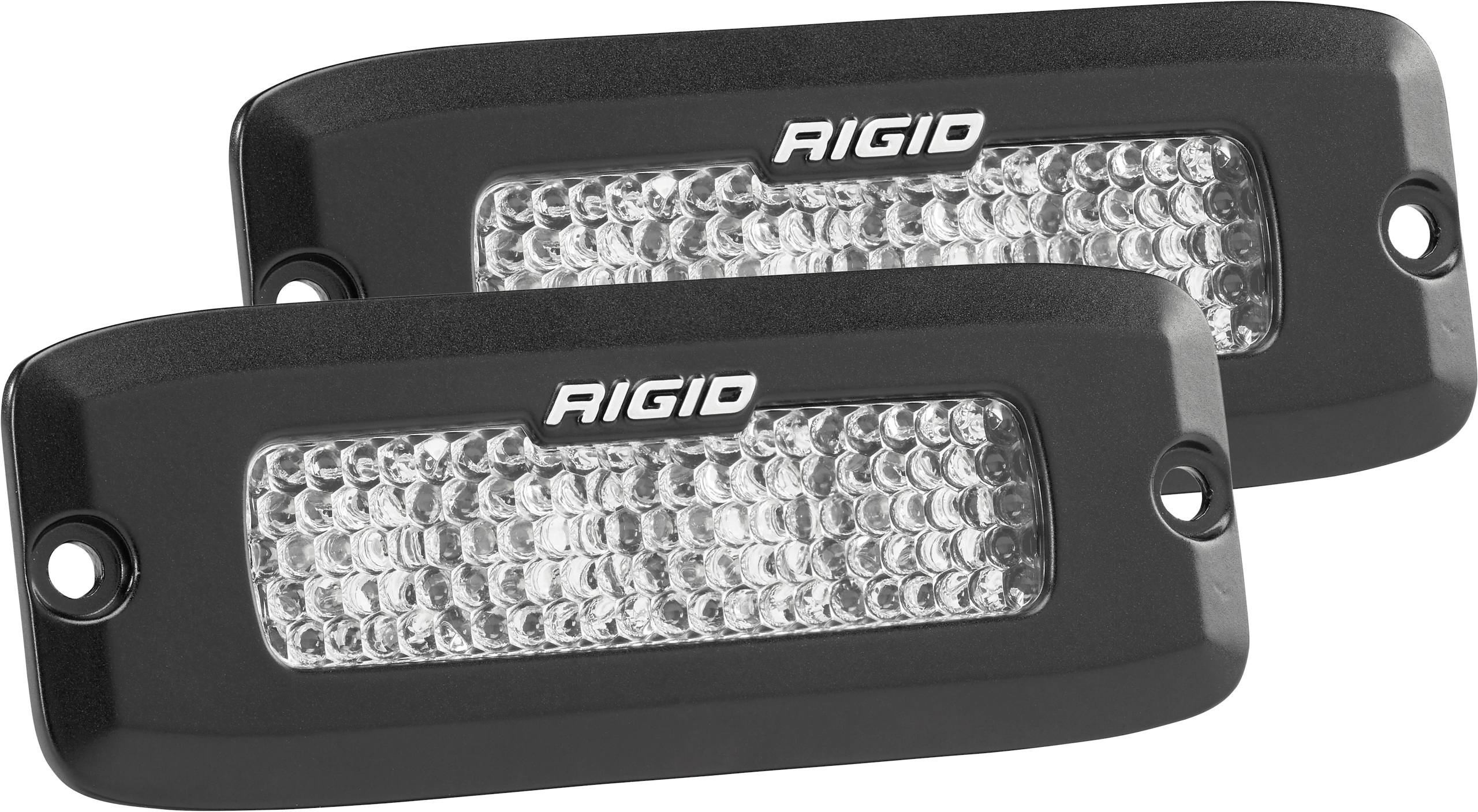 RIGID Industries Rigid Sr-Q Series Pro, Flood Diffused, Flush Mount, Black Housing, Pair - 925513
