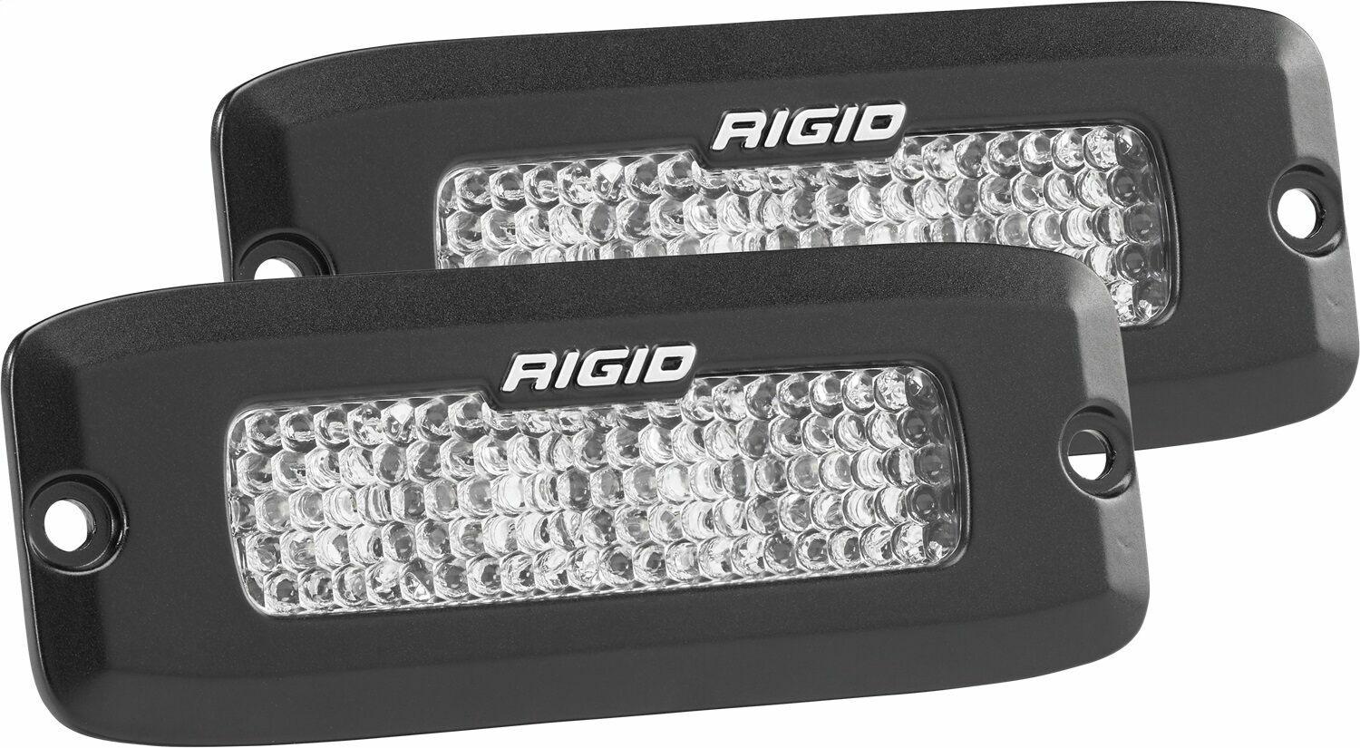 RIGID Industries Rigid Sr-Q Series Pro, Flood Diffused, Flush Mount, Black Housing, Pair - 925513