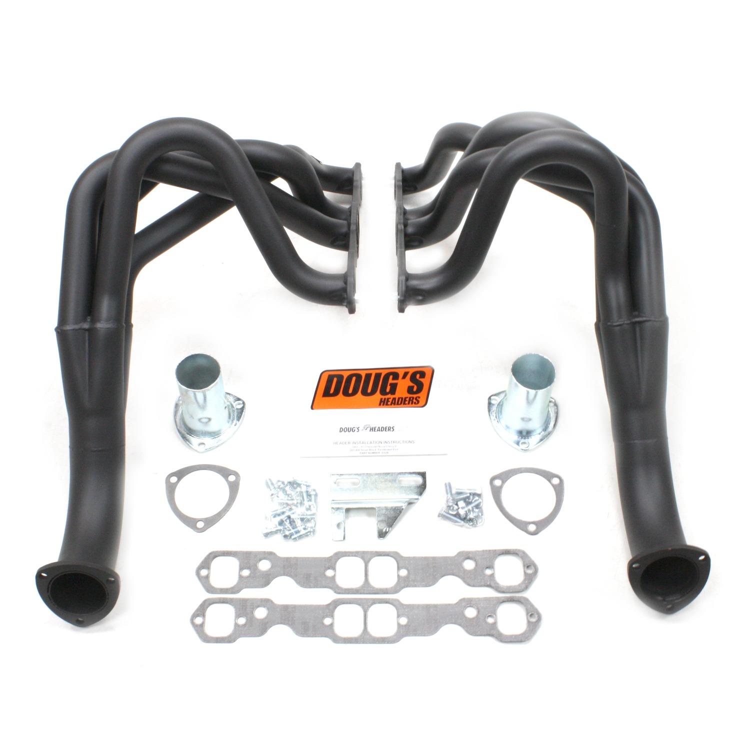 Doug's Fenderwell Header 62-67 Nova 265-400 SBC 1 3/4" Primary 3" Collector Black Hi Temp Coated D329-B  - D329-B