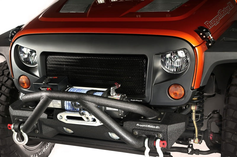 Rugged Ridge Spartan Grille Satin Black; 07-18 Jeep Wrangler Jk - 12034.01