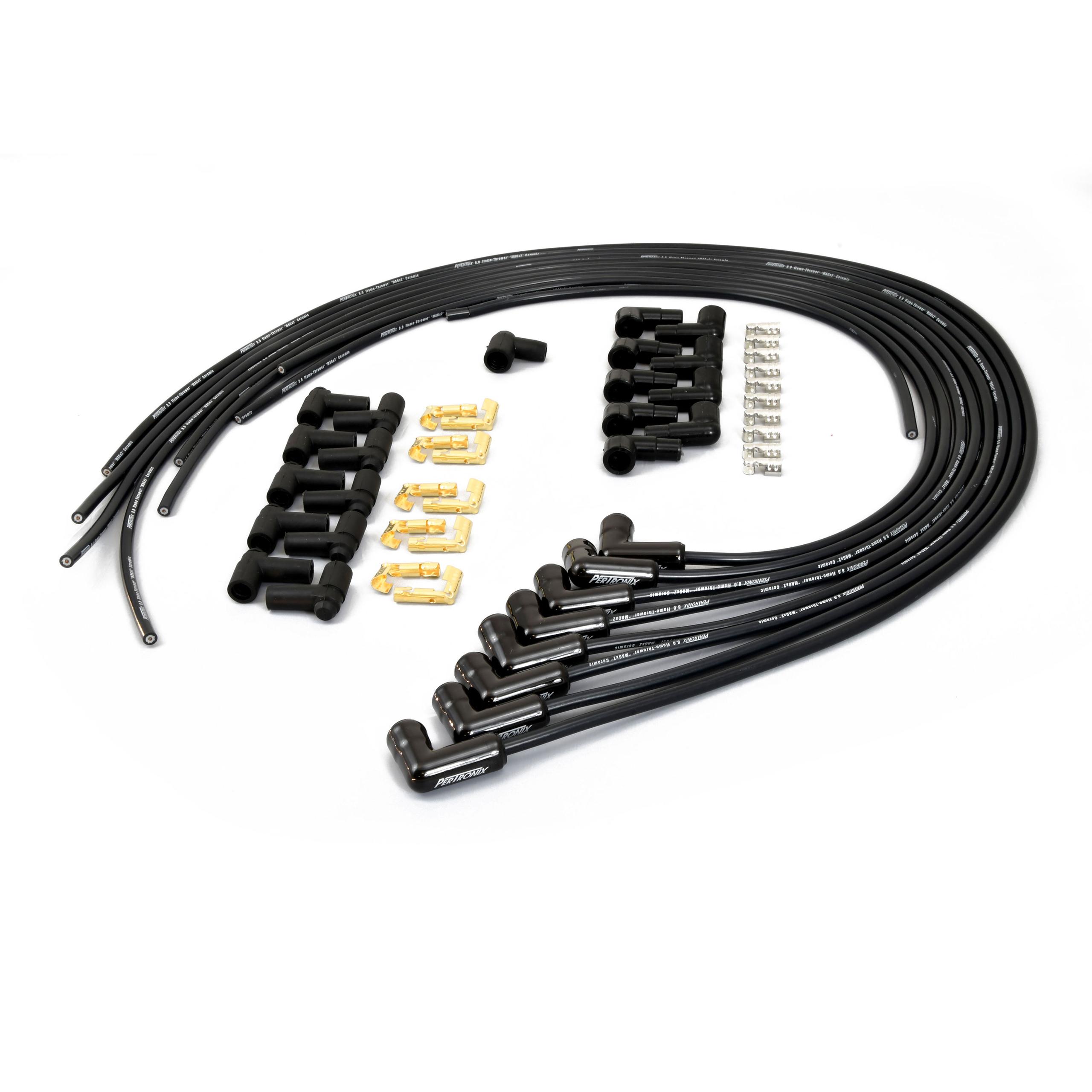 Pertronix Universal 90 Degree Plug Wires with Black Ceramic Boot - 828290HT