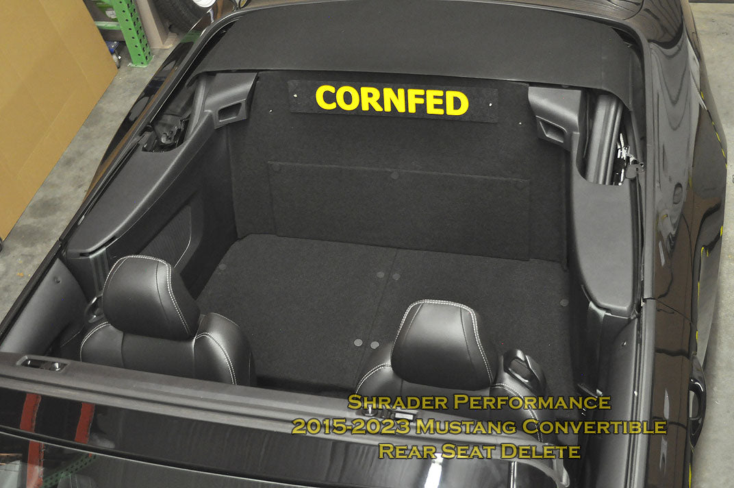 Shrader Performance 2015-2023 Mustang Convertible Rear Seat Delete detail