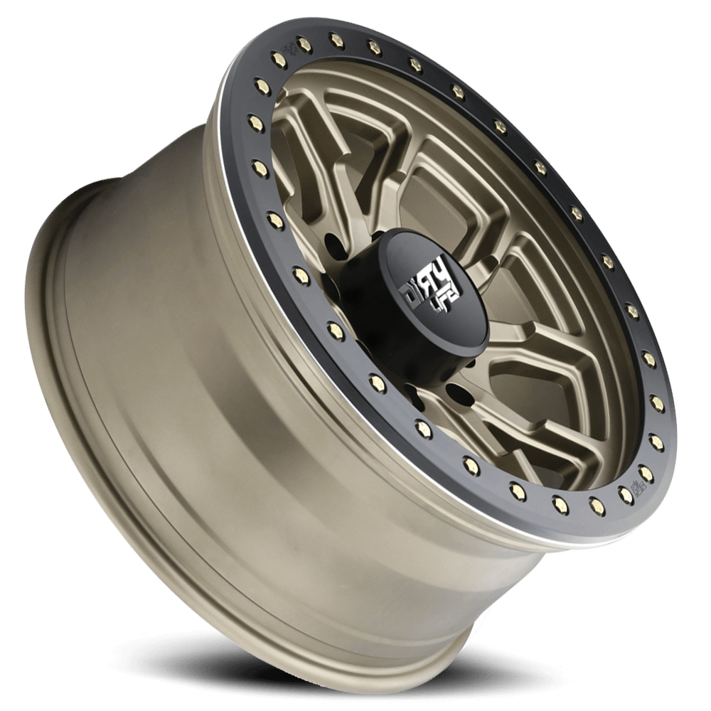 Dirty Life Wheels 9303 DT-1 20x9 / 8x165.1 BP / 0mm Offset / 130.8mm Hub Satin Gold Wheel - Beadlock - 9303-2981MGD