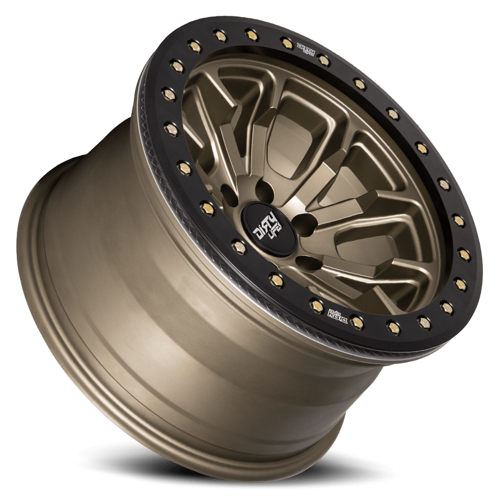 Dirty Life Wheels 9303 DT-1 17x9 / 6x139.7 BP / -38mm Offset / 106mm Hub Satin Gold Wheel - Beadlock - 9303-7983MGD38