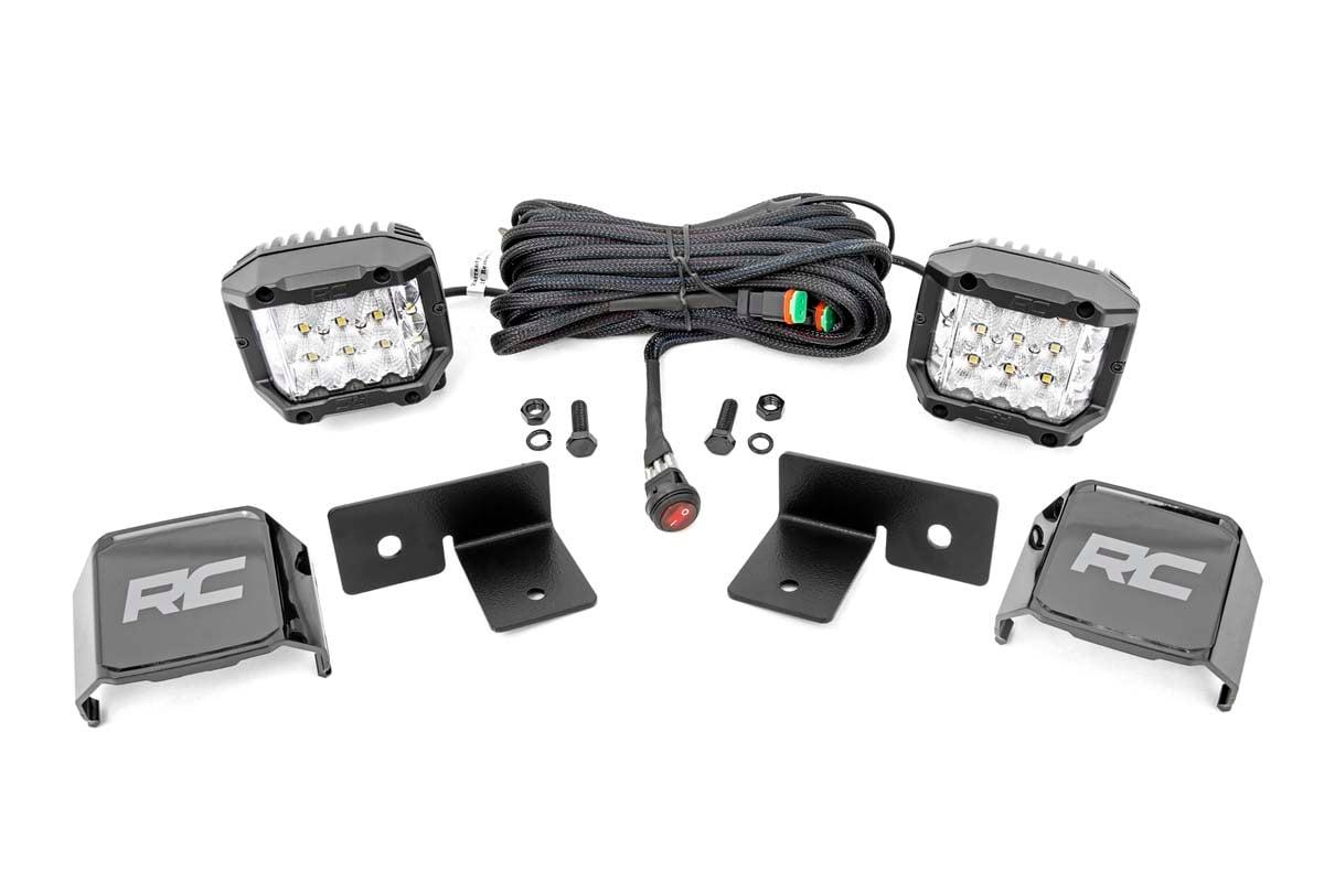 Rough Country Polaris 3in Cube Under Bed Wide Angle Combo LED Kit (18-20 General) - 93032