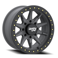 Dirty Life Wheels 9304 DT-2 17x9/5x127 BP/-38mm Offset/78.1mm Hub Matte Gunmetal Wheel - Beadlock - 9304-7973MGT38